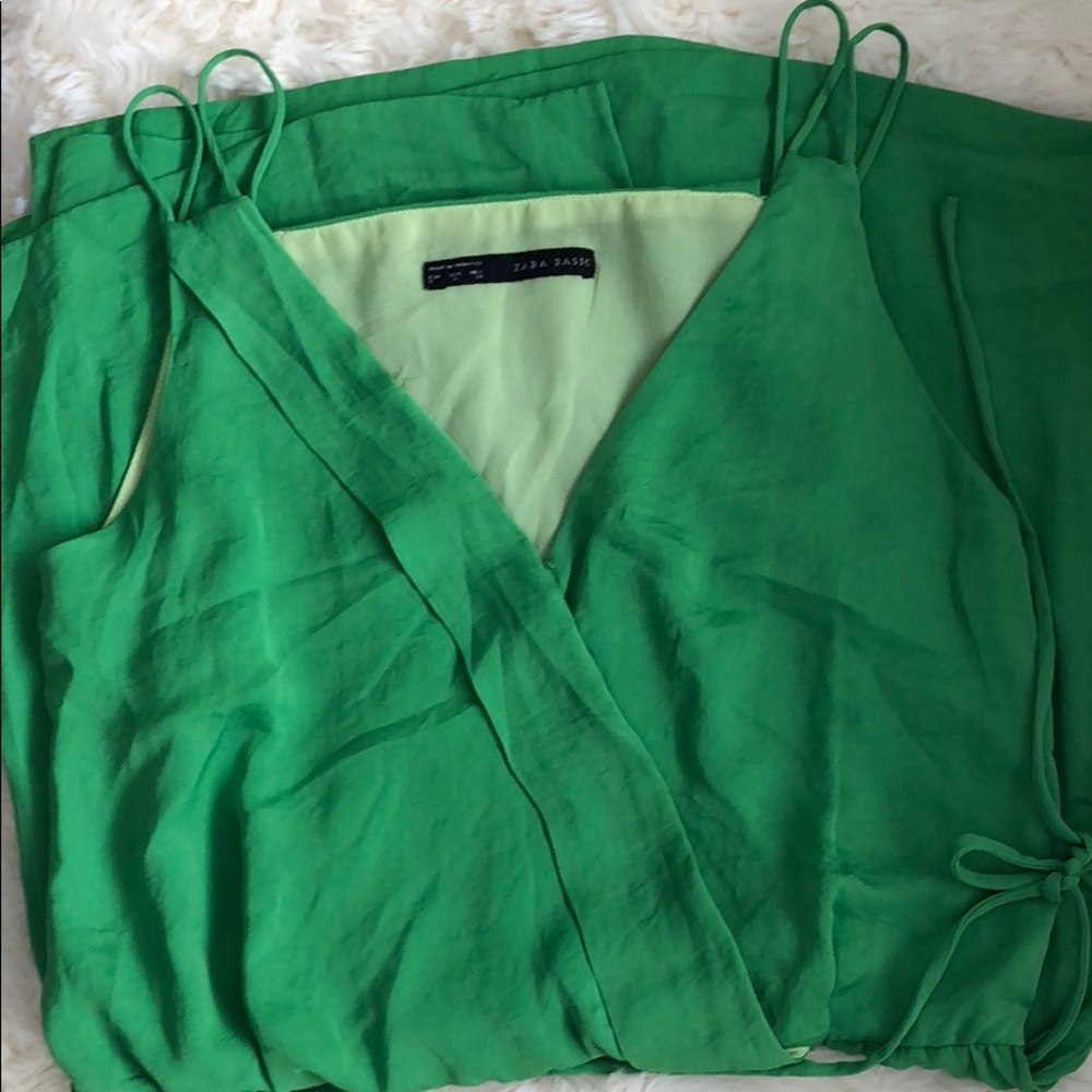 Summer green mini dress | Zara | S